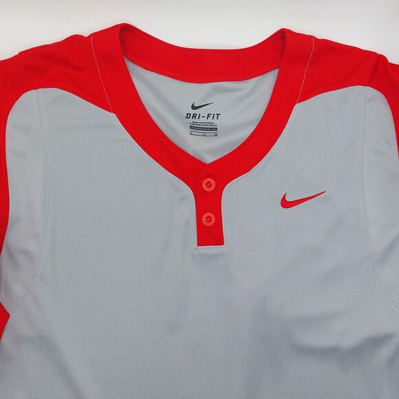 Nike Other - NEW Nike Dri-Fit Baseball Jersey Two Button Henley Men's XL Ohio State Colors